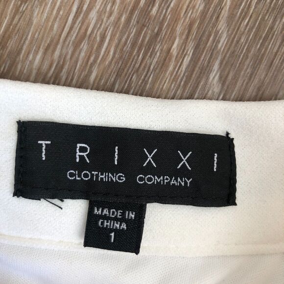 TRIXXI White Floral Embroidered Prom Party Maxi Skirt w Tulle Junior Sz 1 - Picture 12 of 16